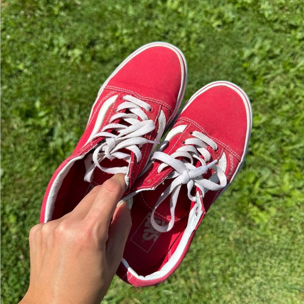 Vans Red & White Women’s Shoes - Picture 2 of 7